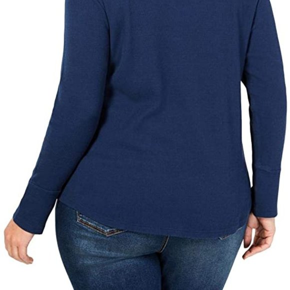 Style & Co. Womens Embroidered Floral Thermal Top - Picture 4 of 4